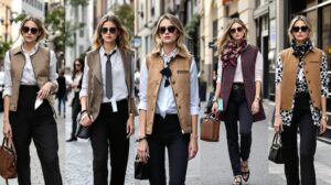 gilet avec chemise femme