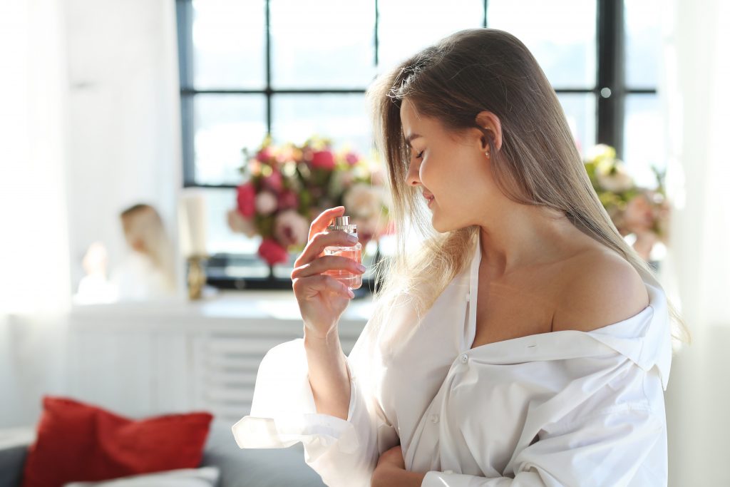 Female beauty. Lovely woman at home