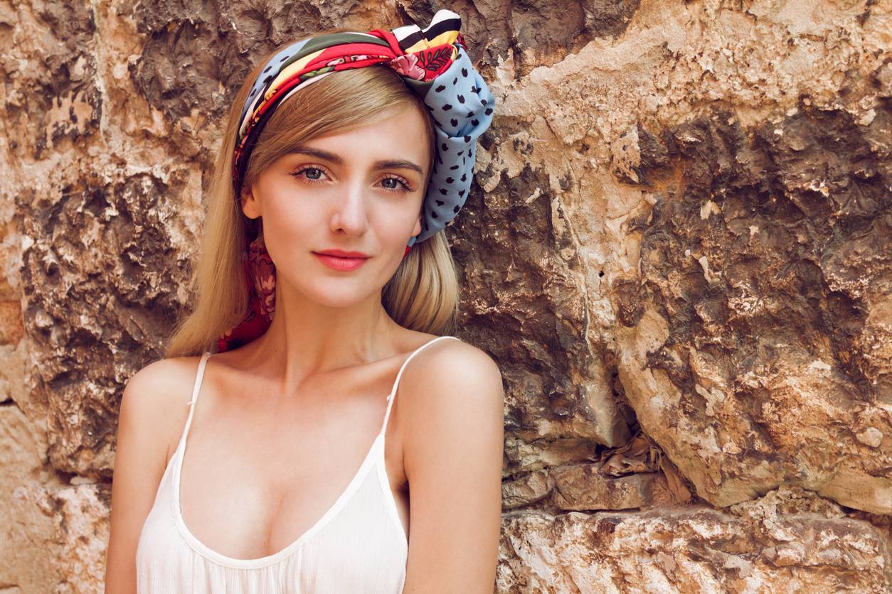 foulard en soie cheveux