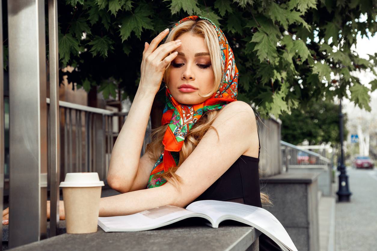 foulard en soie pour cheveux