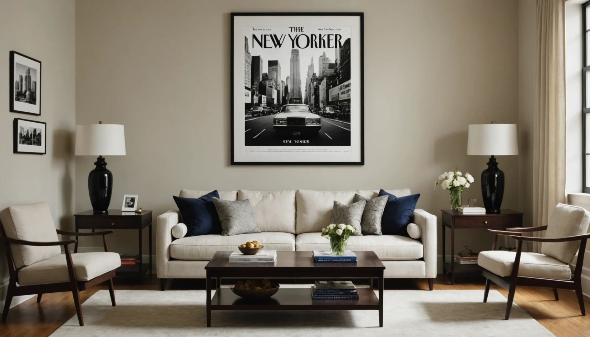 Affiche Sempé Acheter Affiche Toile New Yorker - Paysage D'hiver 50x70 Cm - Décoration Murale Style Magazine Toile Impression 50x70cm
